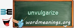 WordMeaning blackboard for unvulgarize